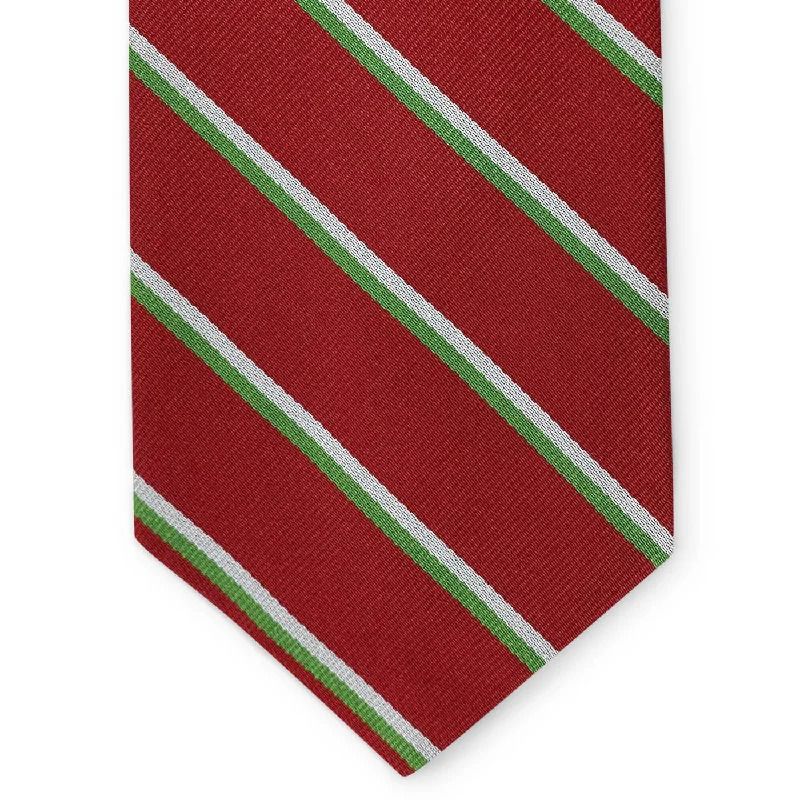 Double Stripe Repp: Tie - Red/Green