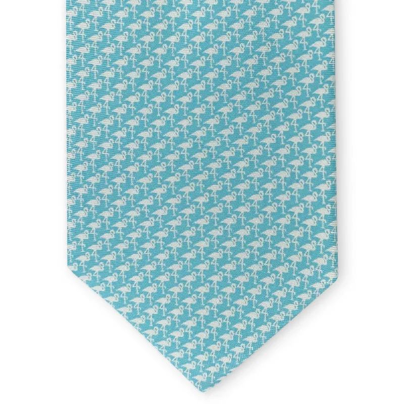 Flamingo Silhouette: Tie - Aqua