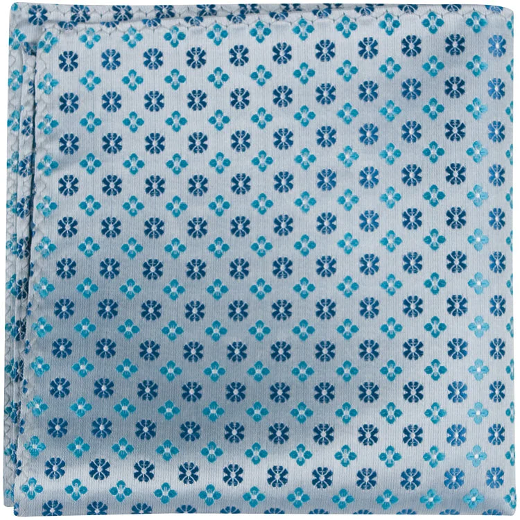 B15 PS - Multi Blue Flowers - Matching Pocket Square