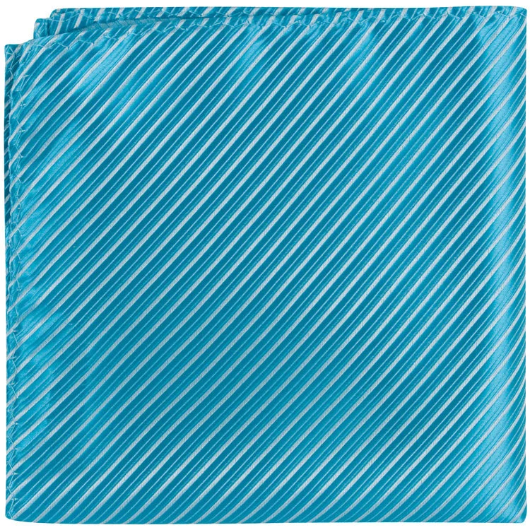 B18 PS - Turquoise Pinstripe - Matching Pocket Square