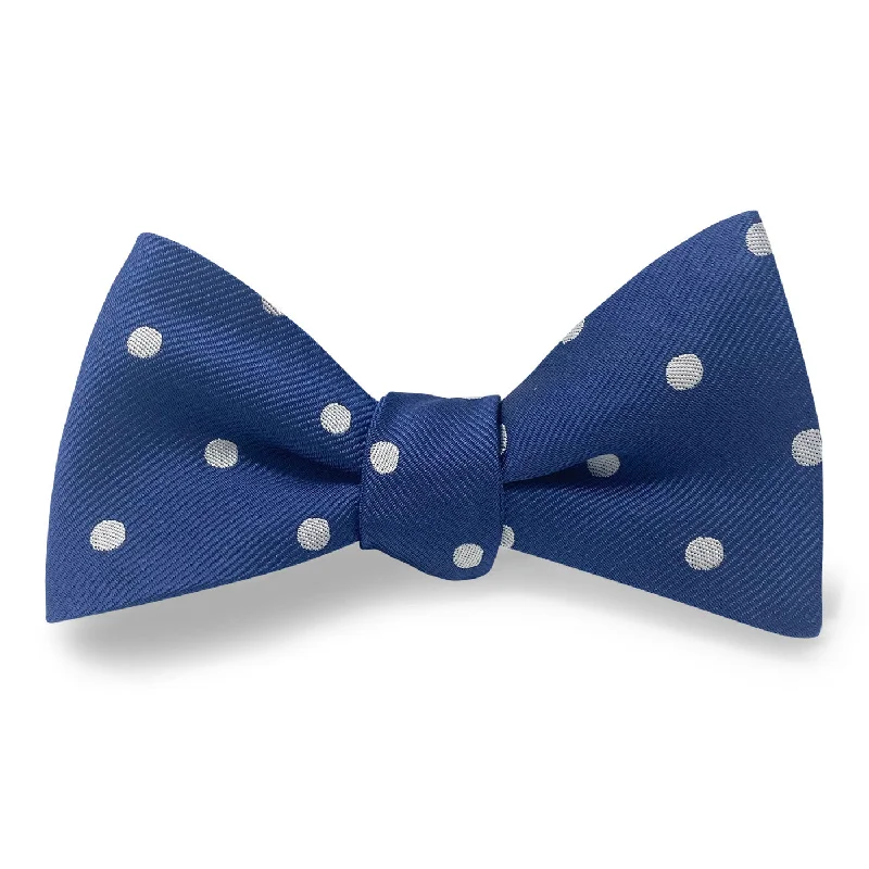 College Collection Dots: Bow - Navy/Silver