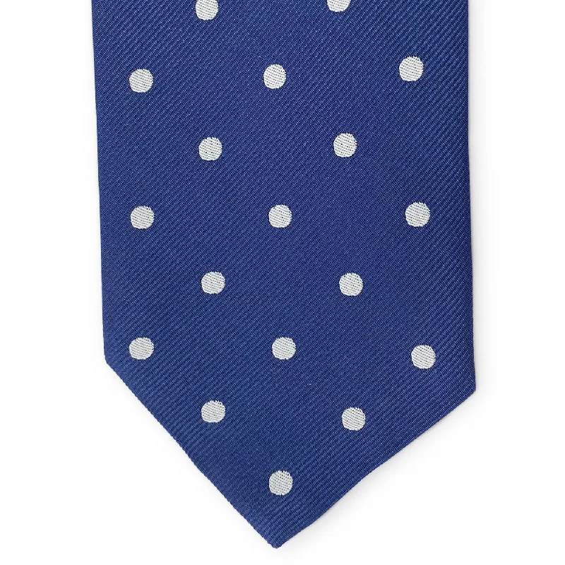 College Collection Dots: Tie - Navy/Silver