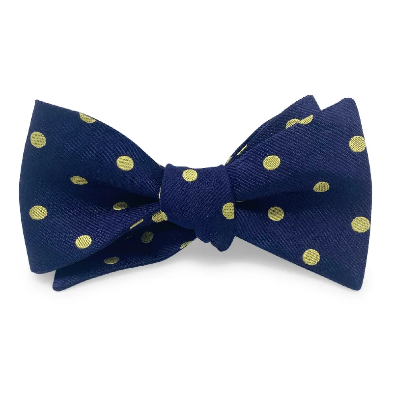 College Collection Dots: Bow - Navy/Gold