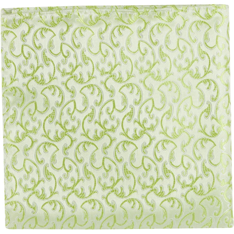 CL34 PS - Pale Green with Vines - Matching Pocket Square