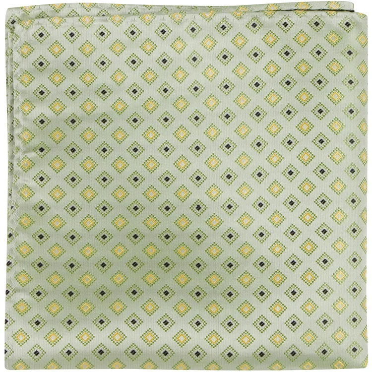 CL92 PS - Green Multi Square - Pocket Square