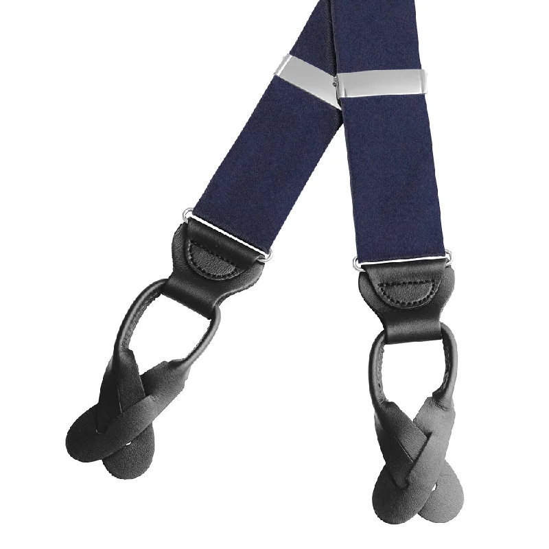 Navy Charmeuse- Braces/Suspenders