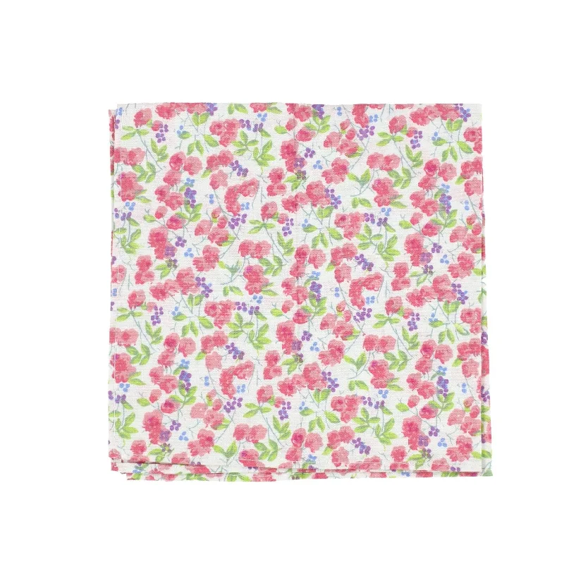 bar III Mens Floral Pattern Pocket Square, Pink, One Size - One Size