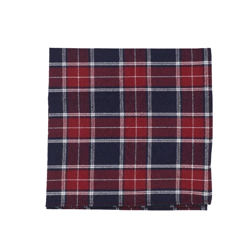 bar III Mens Merrit Check Pocket Square, Red, One Size - One Size