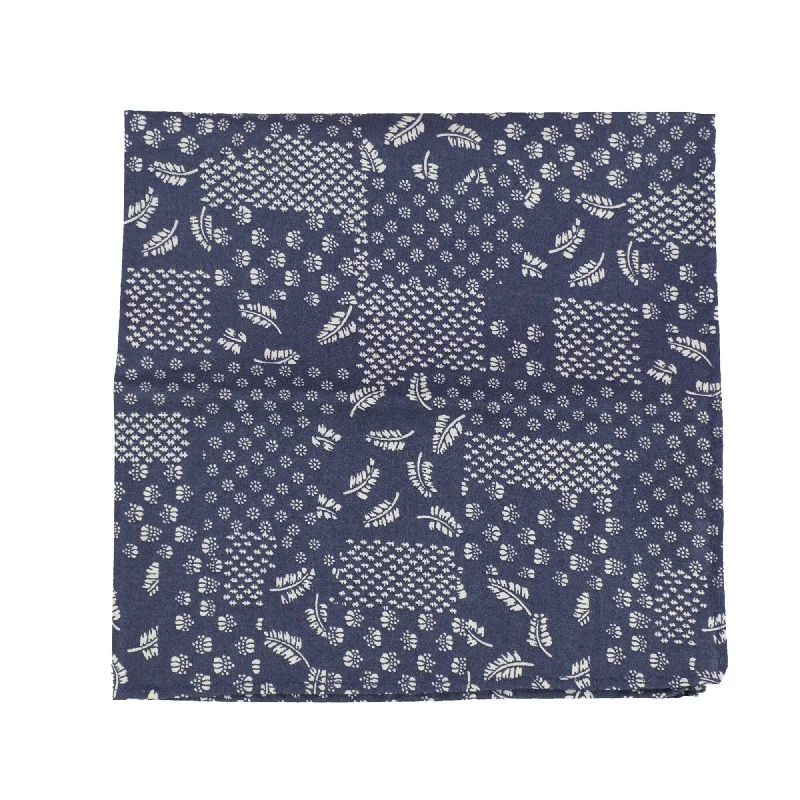 bar III Mens Patchwork Print Pocket Square, Blue, One Size - One Size