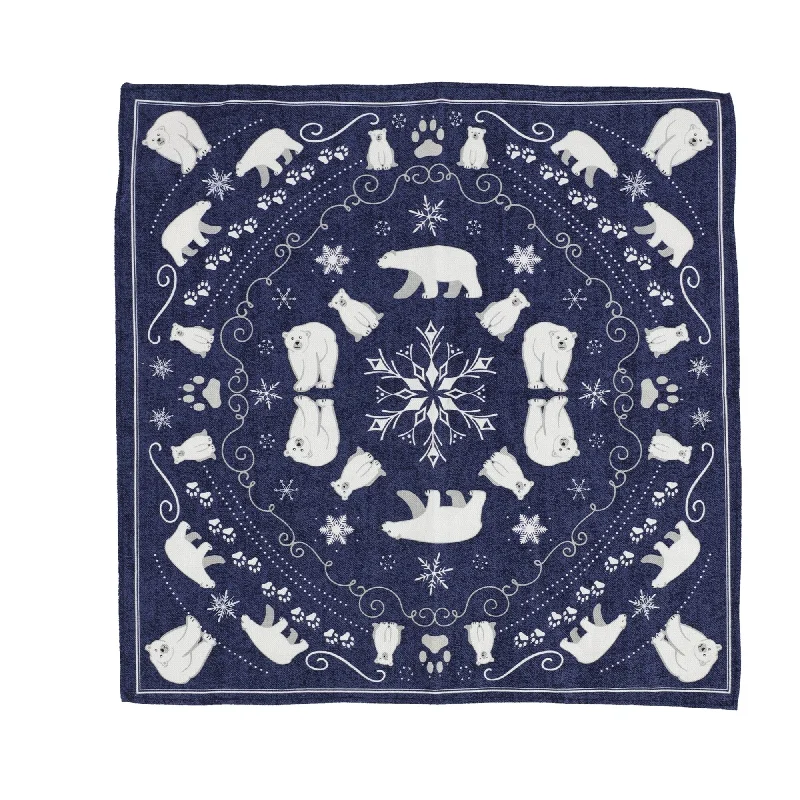 bar III Mens Polar Bear Pocket Square, Blue, One Size - One Size