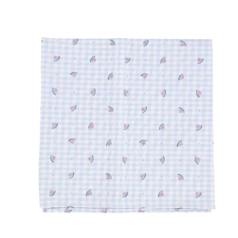 bar III Mens Watermelon Gingham Pocket Square, Blue, One Size - One Size