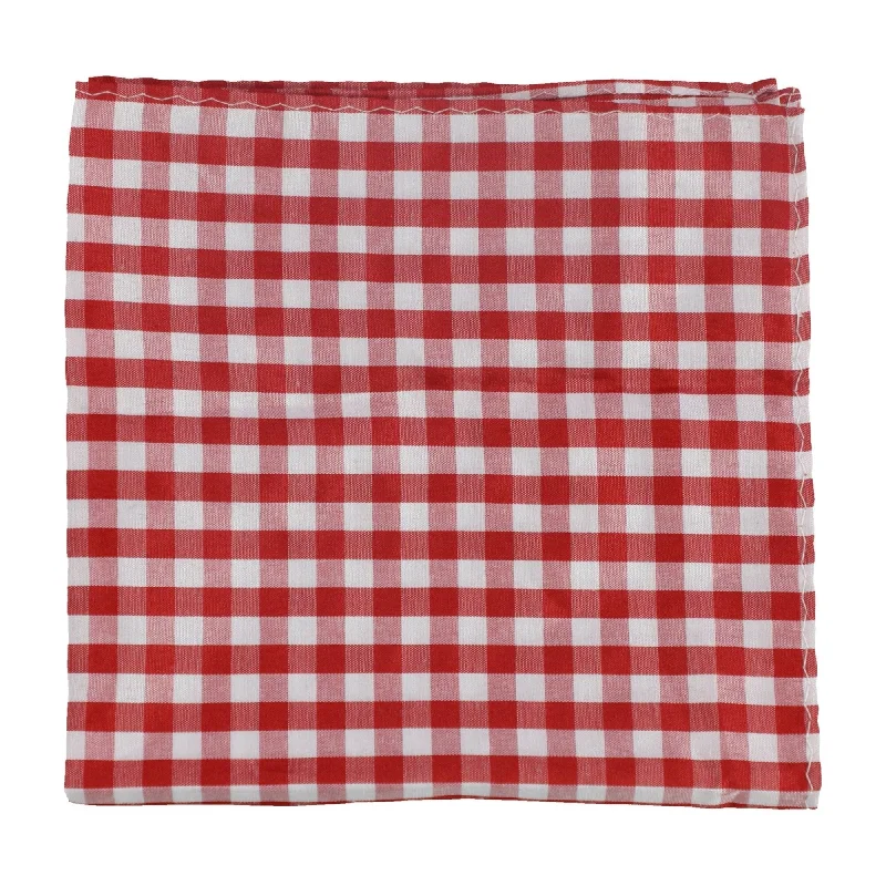 Club Room Mens Plaid Pocket Square, Red, - One Size