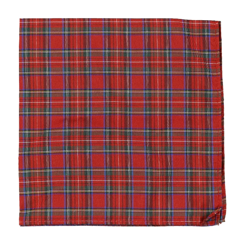 Club Room Mens Plaid Pocket Square, Red, One Size - One Size