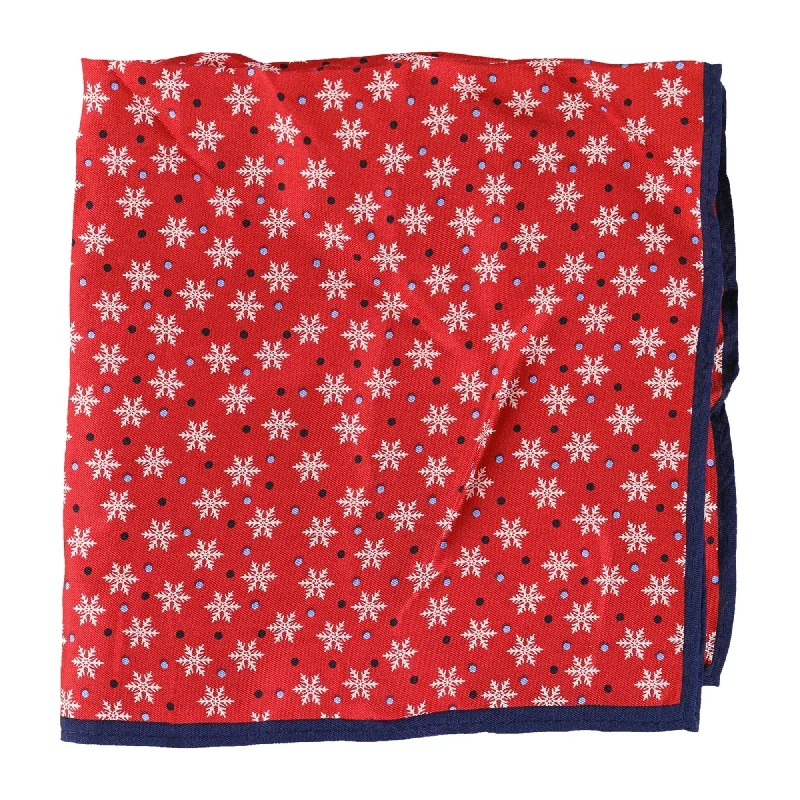 Club Room Mens Snowflake Pocket Square, Red, One Size - One Size