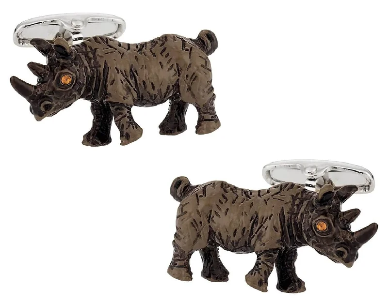 Colour Rhinoceros Cufflinks