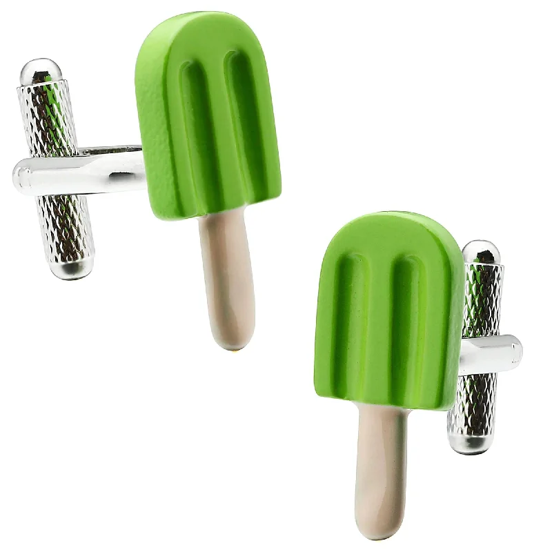 Green Ice Cream Stick Cufflinks