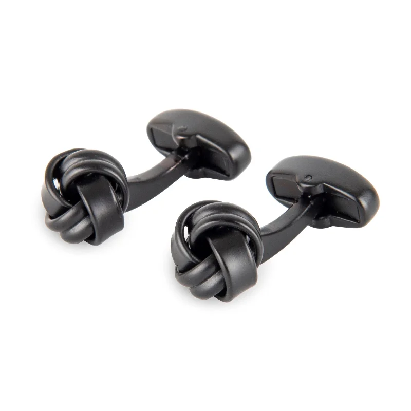 Matte Black Knot Cufflinks