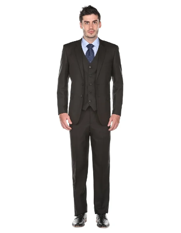 Pleated Suit - Mens Suits With Pleated Pant -  Regular Fit Black Suit