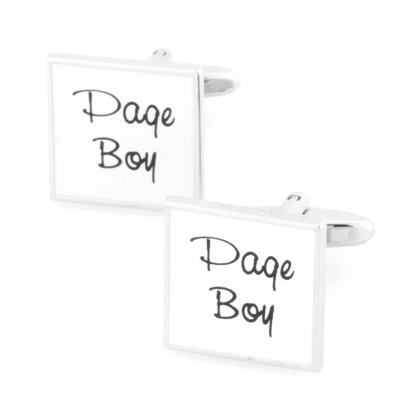 Page Boy White Wedding Cufflinks