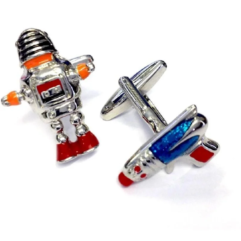 Retro Robot & Space Blaster Cufflinks