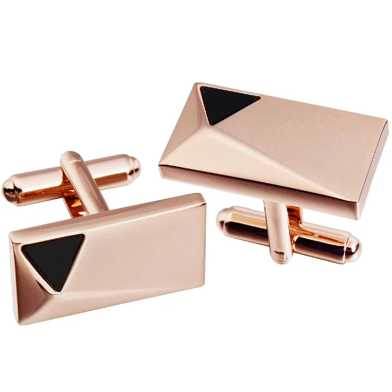 Rose Gold Peak with Onyx Cufflinks