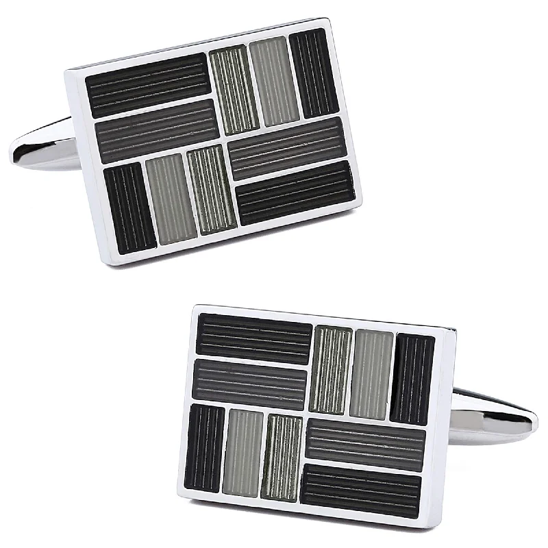 Shades of Black Enamel Cufflinks