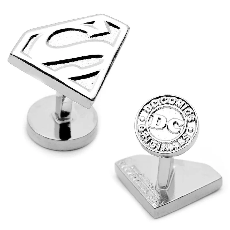 Silver Superman Shield Cufflinks