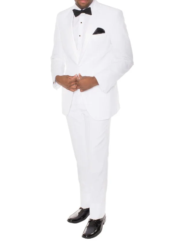 Modern White Notch Tuxedo - Mens Slim Fitted Tuxedo