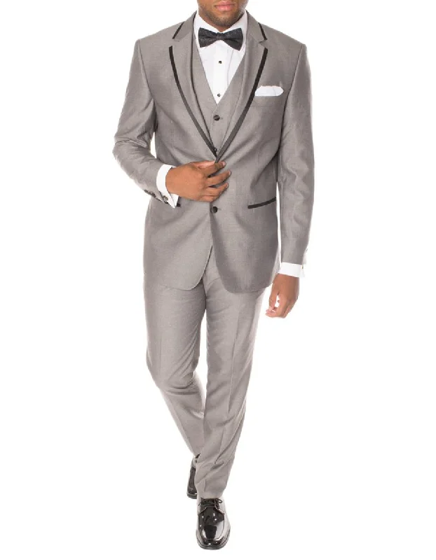 Grey Sharkskin Trim Tuxedo