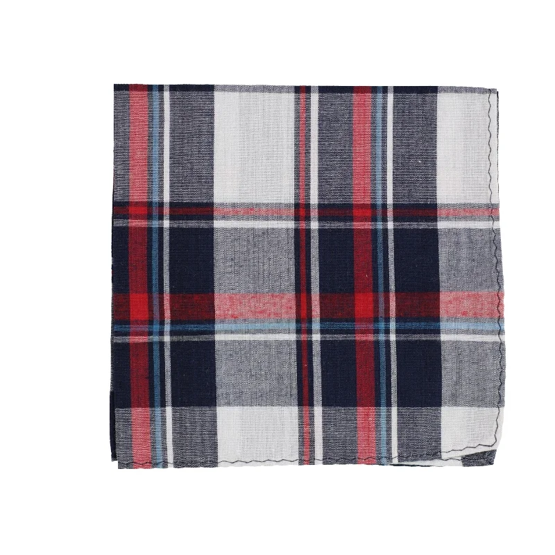 Tags Weekly Mens Plaid Pocket Square, Blue, - One Size