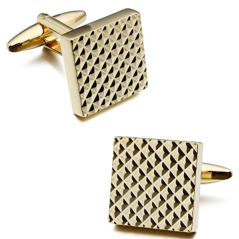 Textured Gold Square Cufflinks