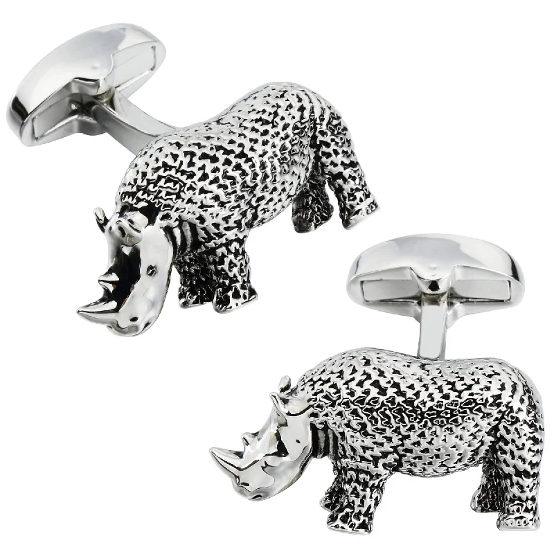 Textured Rhino Cufflinks