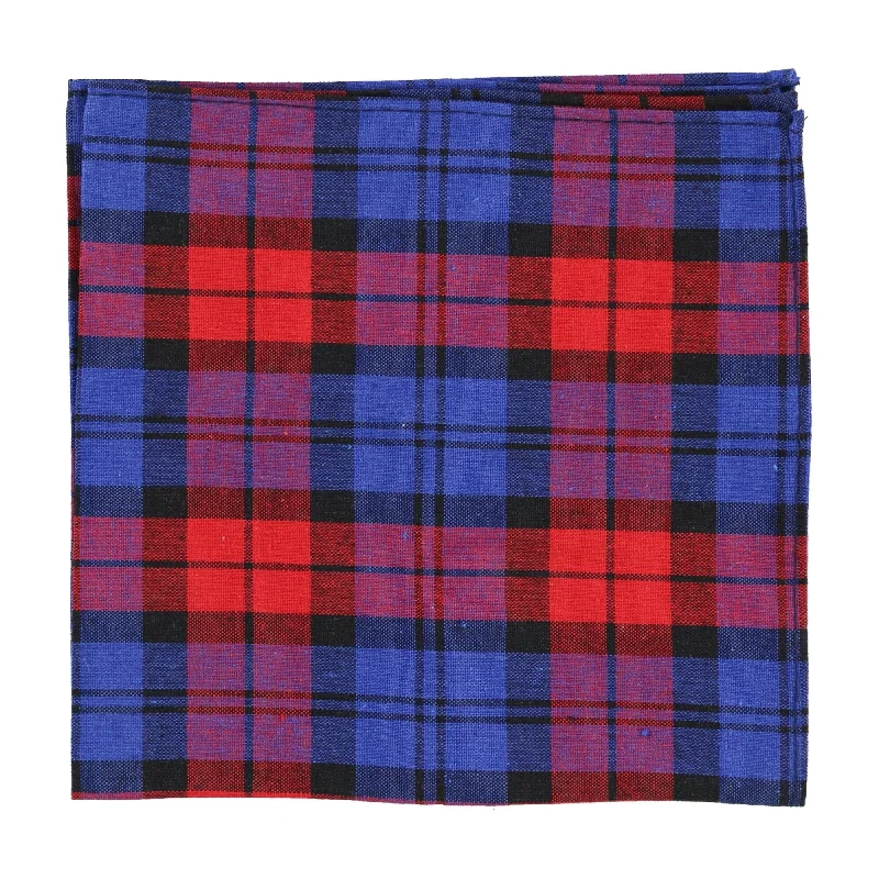 Tommy Hilfiger Mens Big Plaid Pocket Square, Red, One Size - One Size