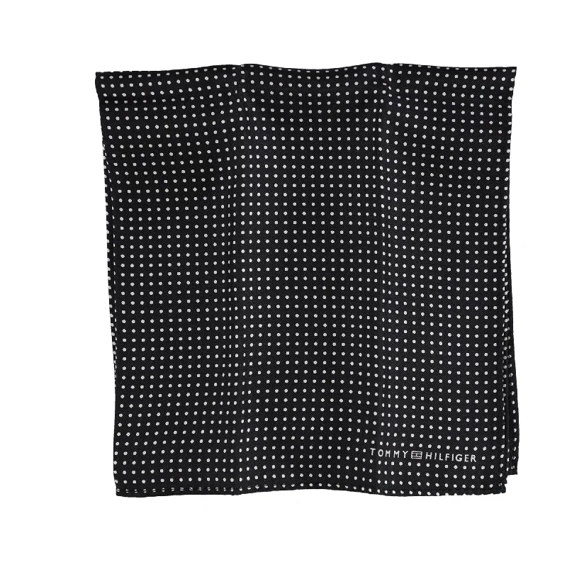 Tommy Hilfiger Mens Pin Dot Pocket Square, Black, - One Size