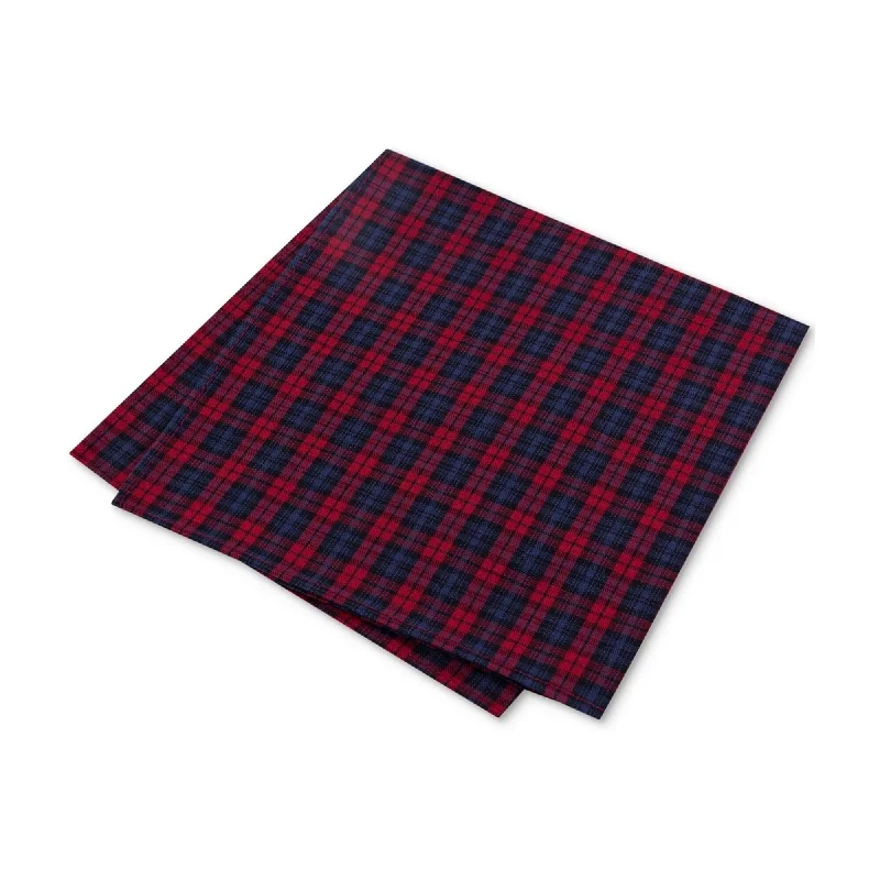 Tommy Hilfiger Mens Tartan Pocket Square, Red, One Size - One Size