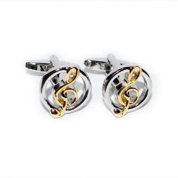 Two Tone Treble Clefs Cufflinks