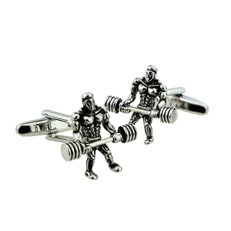 Weightlifter Bodybuilder Flex Wheeler Gym Cufflinks